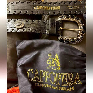New women’s Cappopera jeans Black Italian genuine leather
Belt Size M